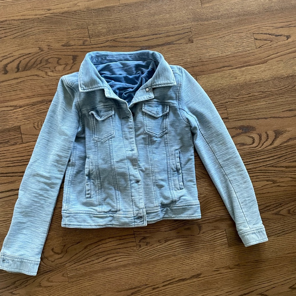 Splendid Soft Cotton Zip Jean Sweat Jacket